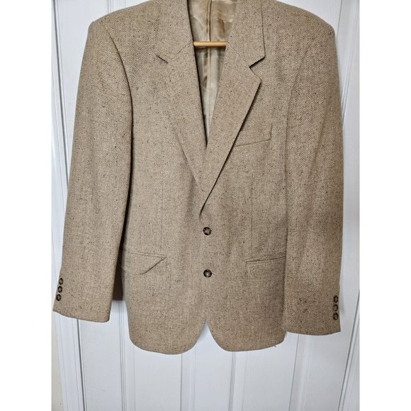 John Molloy Tan/Khaki DonegalTweed Mens 40 Pure New Wool Sport Blazer Jacket - Picture 5 of 14